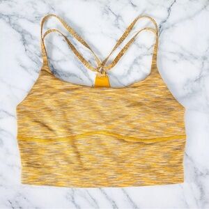 Outdoor Voices Sports Bra Womens Medium Yellow Heathered Longline Racerback Yoga